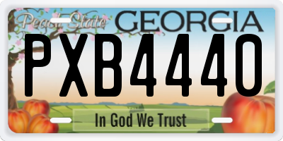 GA license plate PXB4440