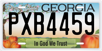 GA license plate PXB4459