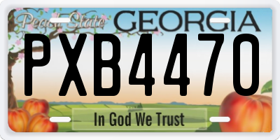 GA license plate PXB4470