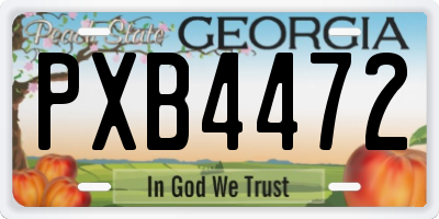 GA license plate PXB4472
