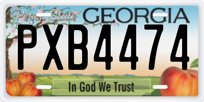 GA license plate PXB4474