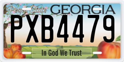GA license plate PXB4479