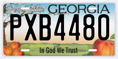 GA license plate PXB4480