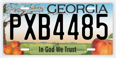 GA license plate PXB4485