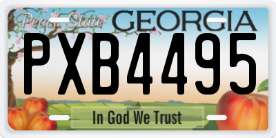 GA license plate PXB4495