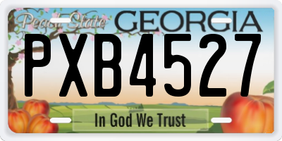 GA license plate PXB4527