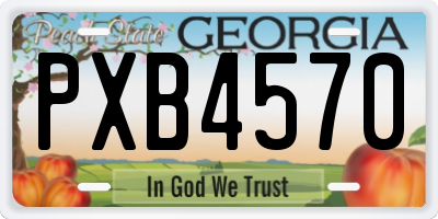 GA license plate PXB4570