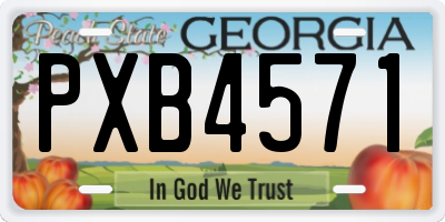 GA license plate PXB4571