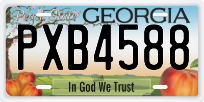 GA license plate PXB4588