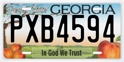 GA license plate PXB4594