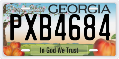 GA license plate PXB4684