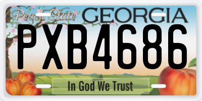 GA license plate PXB4686