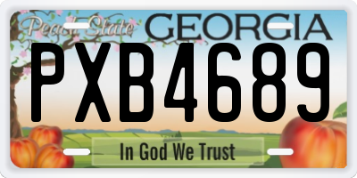 GA license plate PXB4689