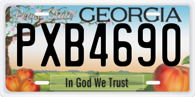 GA license plate PXB4690