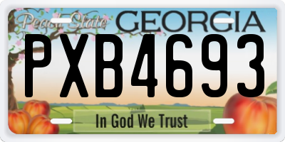 GA license plate PXB4693