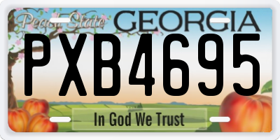 GA license plate PXB4695