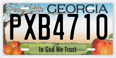 GA license plate PXB4710