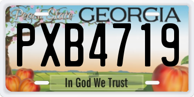 GA license plate PXB4719