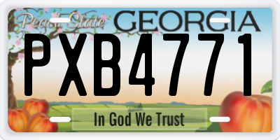GA license plate PXB4771