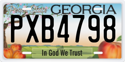 GA license plate PXB4798