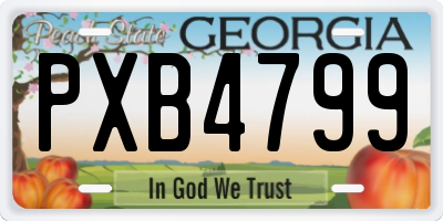GA license plate PXB4799