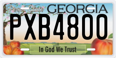 GA license plate PXB4800