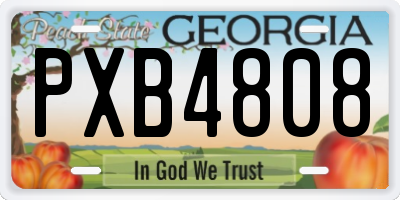 GA license plate PXB4808