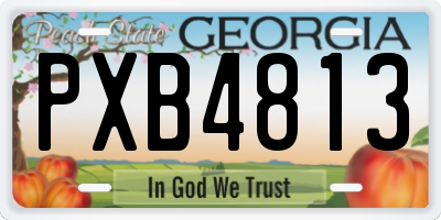 GA license plate PXB4813