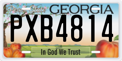 GA license plate PXB4814