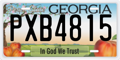 GA license plate PXB4815