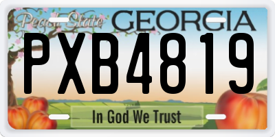 GA license plate PXB4819