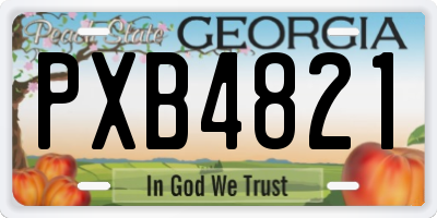 GA license plate PXB4821