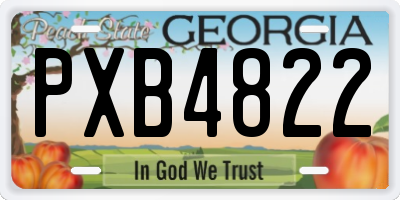 GA license plate PXB4822