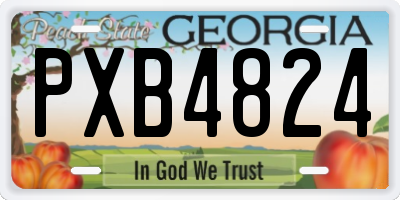 GA license plate PXB4824