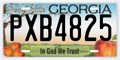 GA license plate PXB4825