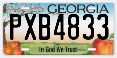 GA license plate PXB4833