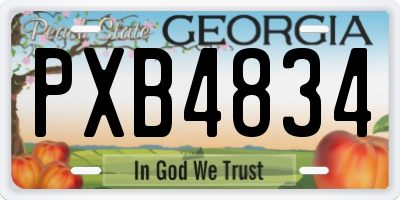 GA license plate PXB4834