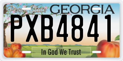 GA license plate PXB4841