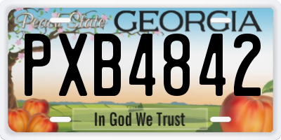 GA license plate PXB4842