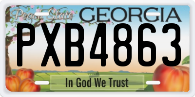 GA license plate PXB4863
