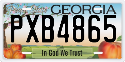GA license plate PXB4865
