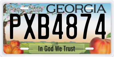 GA license plate PXB4874