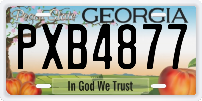 GA license plate PXB4877