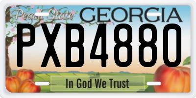 GA license plate PXB4880