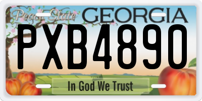 GA license plate PXB4890