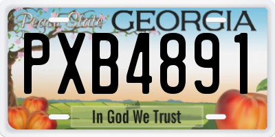 GA license plate PXB4891