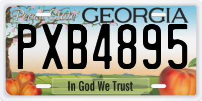 GA license plate PXB4895