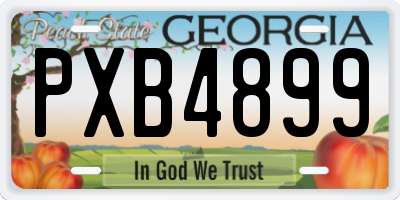GA license plate PXB4899