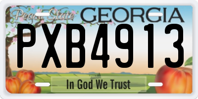 GA license plate PXB4913