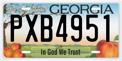 GA license plate PXB4951